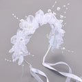 CN Korean Pearl Flower Kids Hairband Bridal Wedding Headband Tiara Floral Girls Hair Accessories
