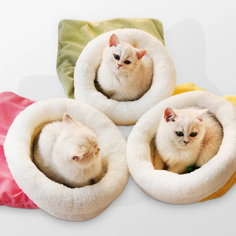 Closed Cross-Border Eco-Friendly Cloth Cat Nest Winter Heattech Safe Half-Drilled Soft Mat Square Hand Wash Cute Style Sleeping