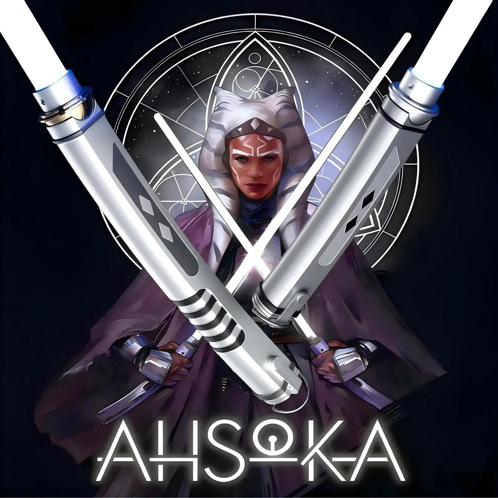 LGT SABERS Pair of Ahsoka Rebel Tanos Curve Variant Sabers Light-Up Toys for Girls Party Cosplay Play RGB Glow Stick LED Sword