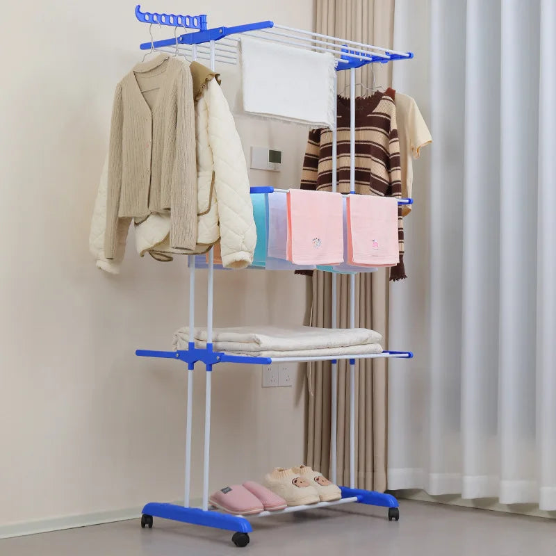 Folding Top Selling Clothes RackTelescopic Cloth Drying Rack Coat Drying Rack Competitive Stretchable Clothing Hanger Rack
