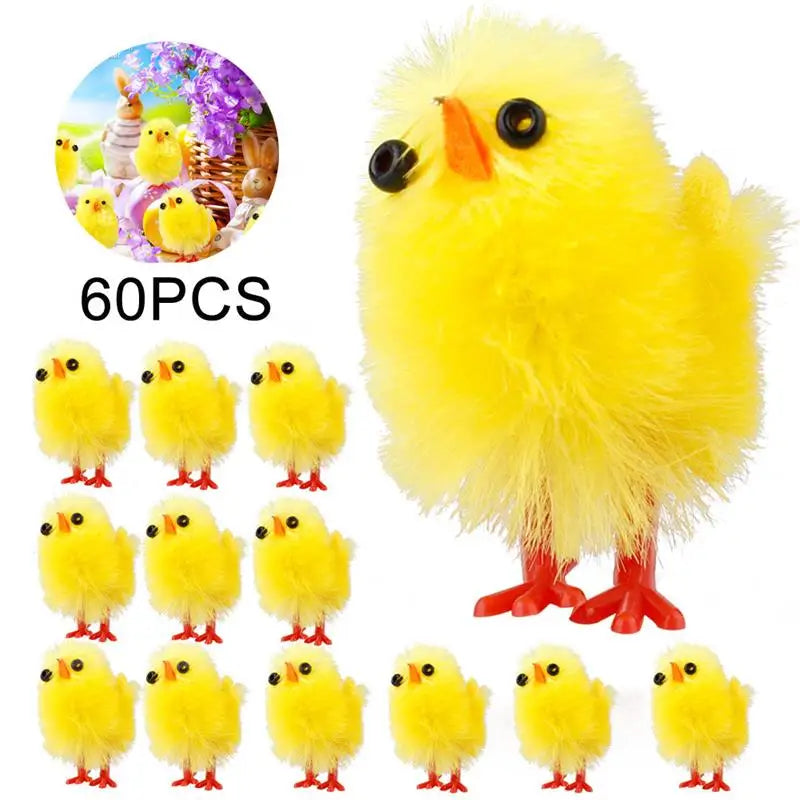 60pcs Mini Easter Chicks Easter Decorative Chicken Yellow Little Chicken Hot Sale 3cm High MegaBDM