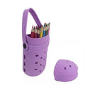 Customizable Large Capacity Silicone Pen Bag with Integrated Shoe Storage Striped Pattern for Organized School and Office Use