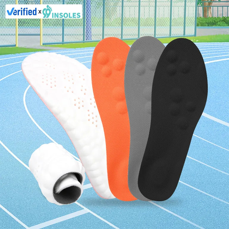 99insole Pu Air Cushion Poron Sports Shock Absorption Men Women Breathable Sweat Absorbing Popcorn Insoles