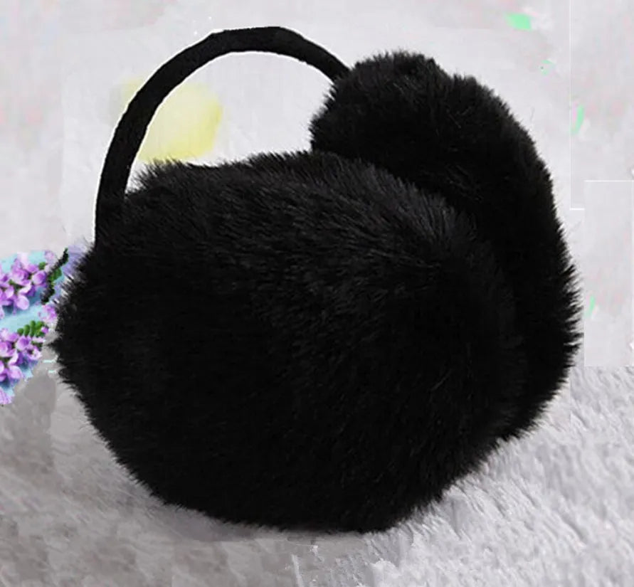 Winter Adult Children Earmuff Solid Color Ear Warmer Classic Ear Cover Plush Fuzzy Faux Fur Warm Big Earmuffs Headband SFAN
