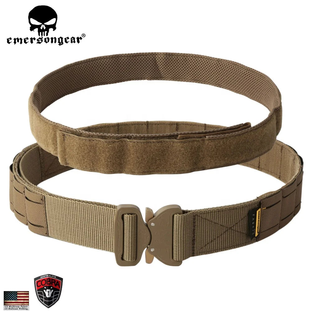 Emersongear Buckle Tactical Combat Belt Nylon Laser Cutting Molle System Outdoor Hunting Combat Belt With LCS Style