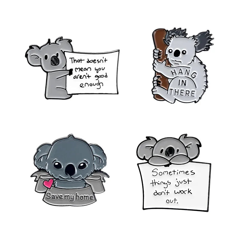 Manufacturer Anime Cartoon Save Koala Home Enamel Backpack Suit Hat Clothes Tie Scarf Button Pin Badge Lapel Pin