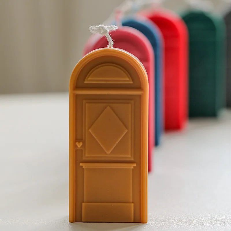 Abstract Home Decoration Sculpture Pillar Arch Door Candle Silicone Mould Geometric Arch Soy Wax Candles Molds