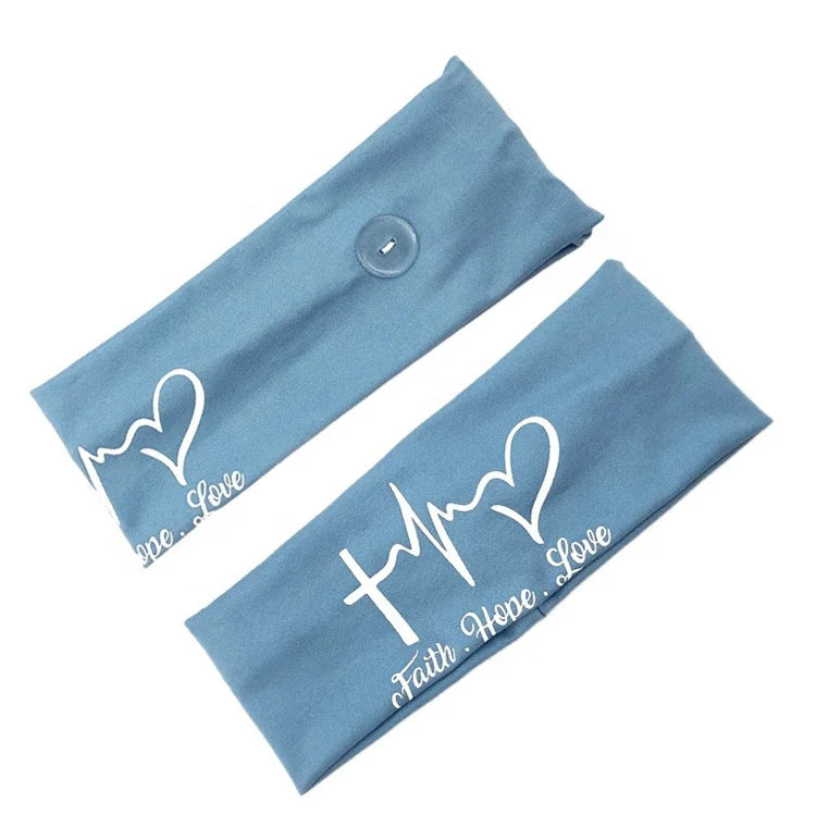 MIO New Listing Elastic Hair Band Fashion Women Sports Headbands Ear Saver Headband with Button