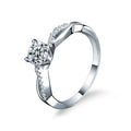 Solitaire Designs 925 Sterling Silver White Gold Plated Vvs Diamond Wedding Engagement Rings for Women-Moissanite