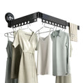 Aluminium Alloy Black Wall Mounted Foldable Single Tier Laundry Drying Clothing Organizer for Bathroom & Living Room