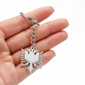 Fashion Non Tarnish Stainless Steel Albanian Eagle Keychain for Key Bag