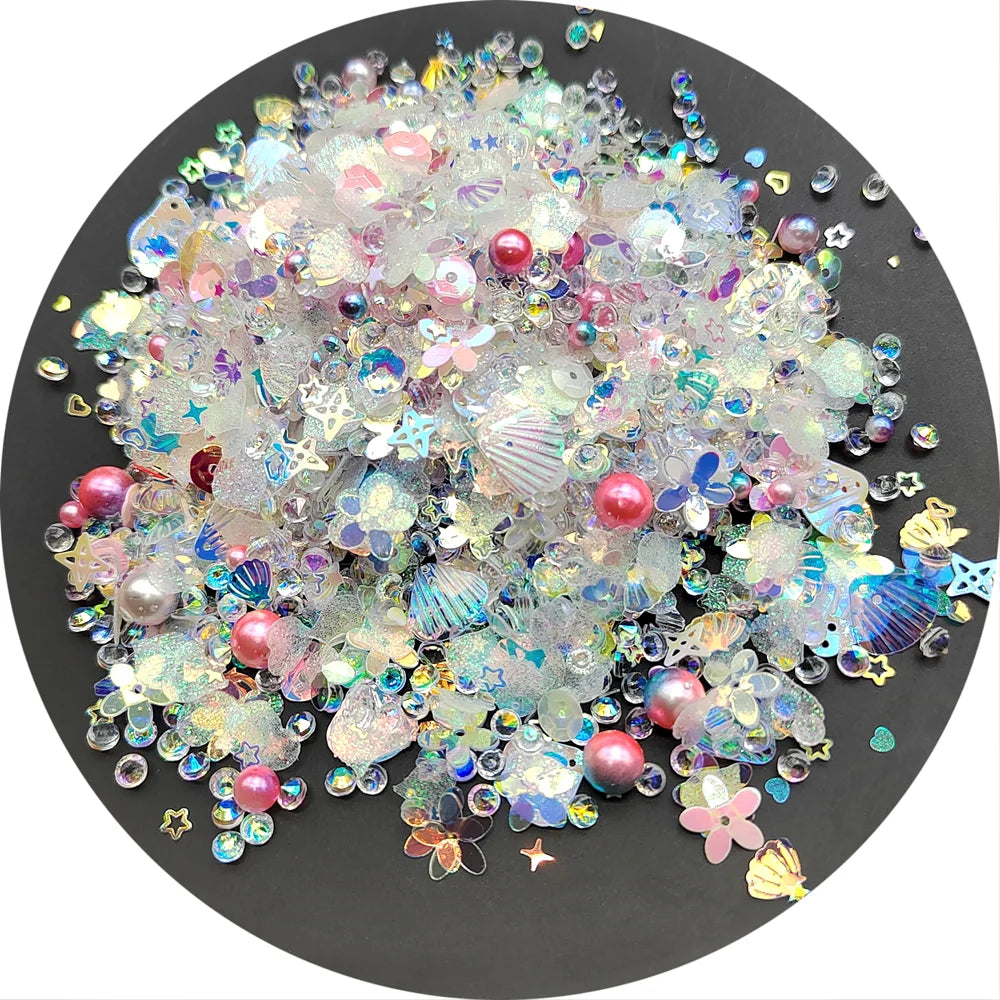 Flower Shell Glitter Sequins Pearl Beads Mix for Slime Filler Craft Making Accessories