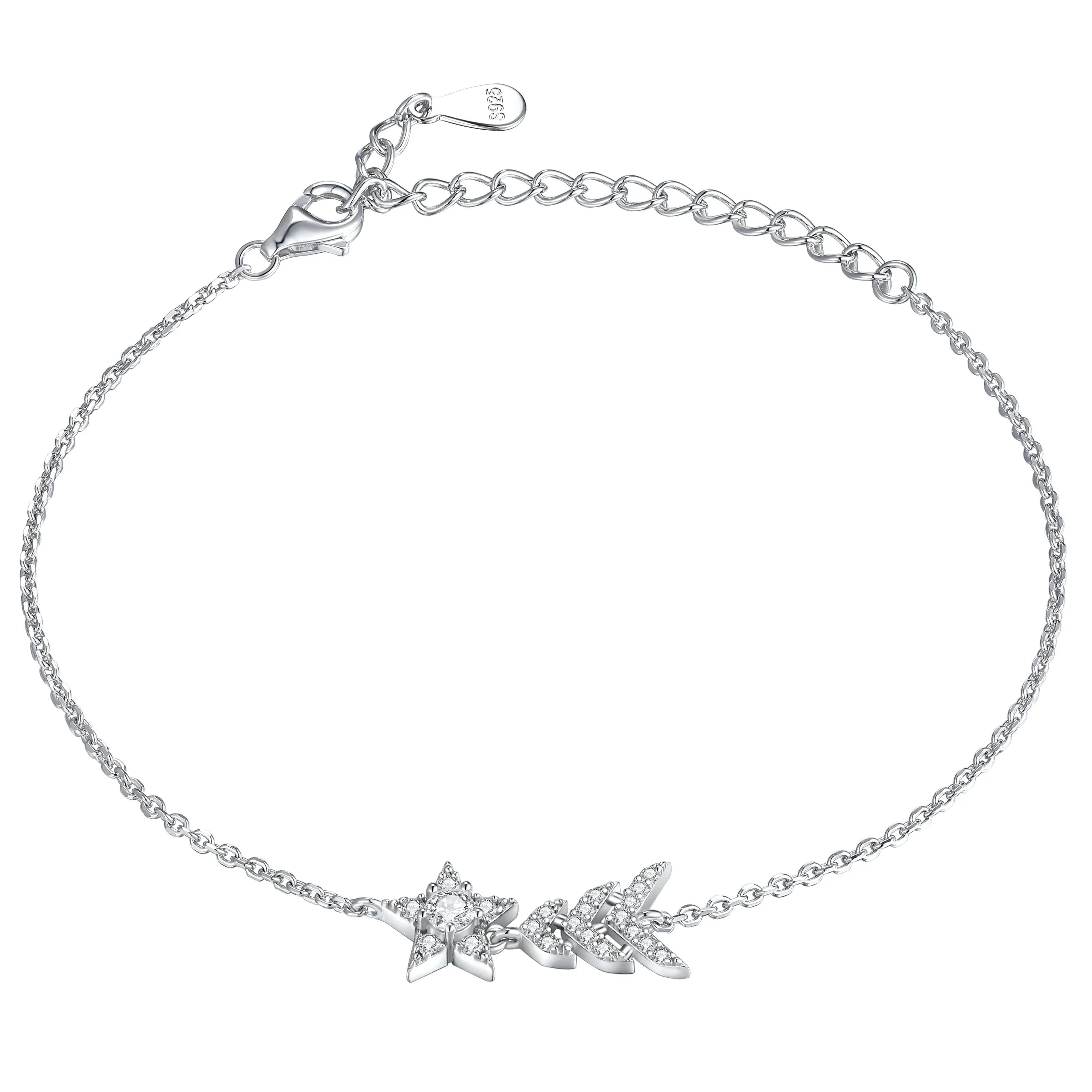 New Fashion Star Shaped Woman Simple Vintage 925 Silver Bracelet Luxury Jewelry Accessories Bracelet