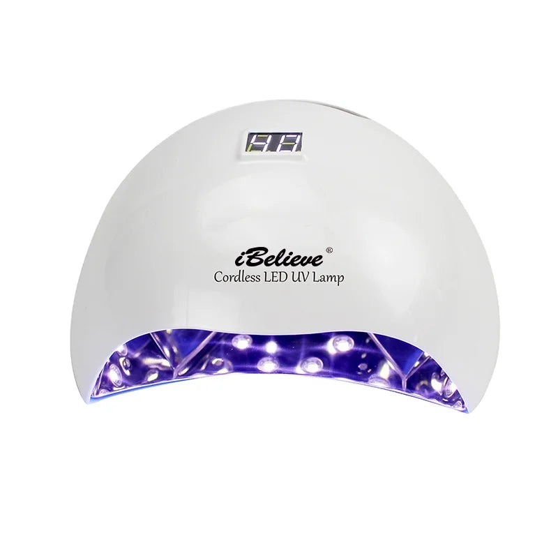 2024 New 54W UV LED Rechargeable Nail Lamp Portable Cordless Gel Polish Nail Light Fast Curing With EU Plug 36W Power Supply
