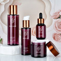 Cosmetic Package Set 50g Wide Mouth Cream Jar 30ml 50ml 110ml Purple Plastic Bottle with Spray Lotion Pump Lid