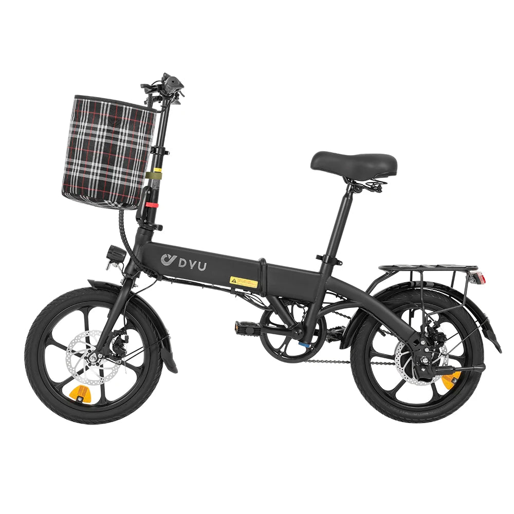 Folding Electric Bike with Steel Frame 7-Speed Gears 36V Battery Rear Seat- A1F Pro