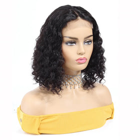 New Arrival YesWigs 150% High Density Wavy Bob Wig for Black Women Mink Brazilian Deep Wave Human Hair Swiss Lace Closure Wig