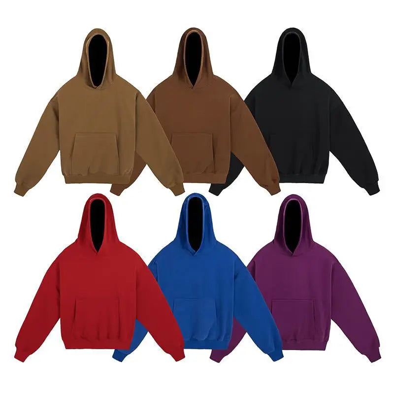 Shorter Drawless Hoodie Non Drawstring Heavyweight Hoody Top French Terry Super Oversized Blank Hoodies Custom logo