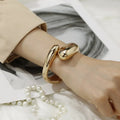 Openable Women's Fashion Bangles Cuff Bracelet Environmental Friendly Zinc Alloy Geometric Patterned
