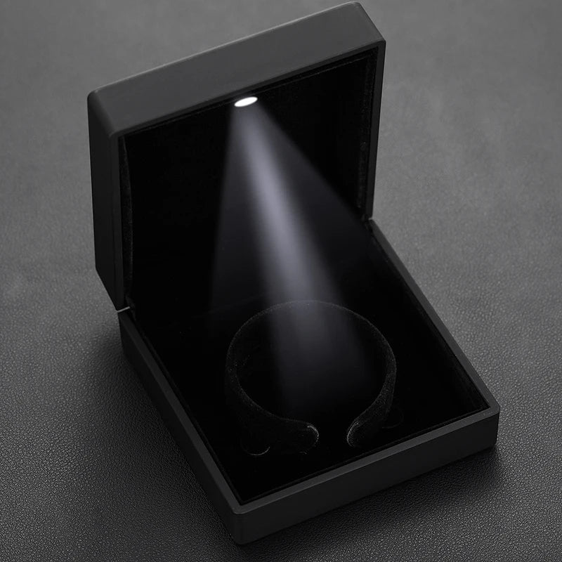 Christmas Gift Packaging Luxury Moissanite Ring Earrings Tennis Chain Bracelet Small Paper Jewelry Box With Led Light