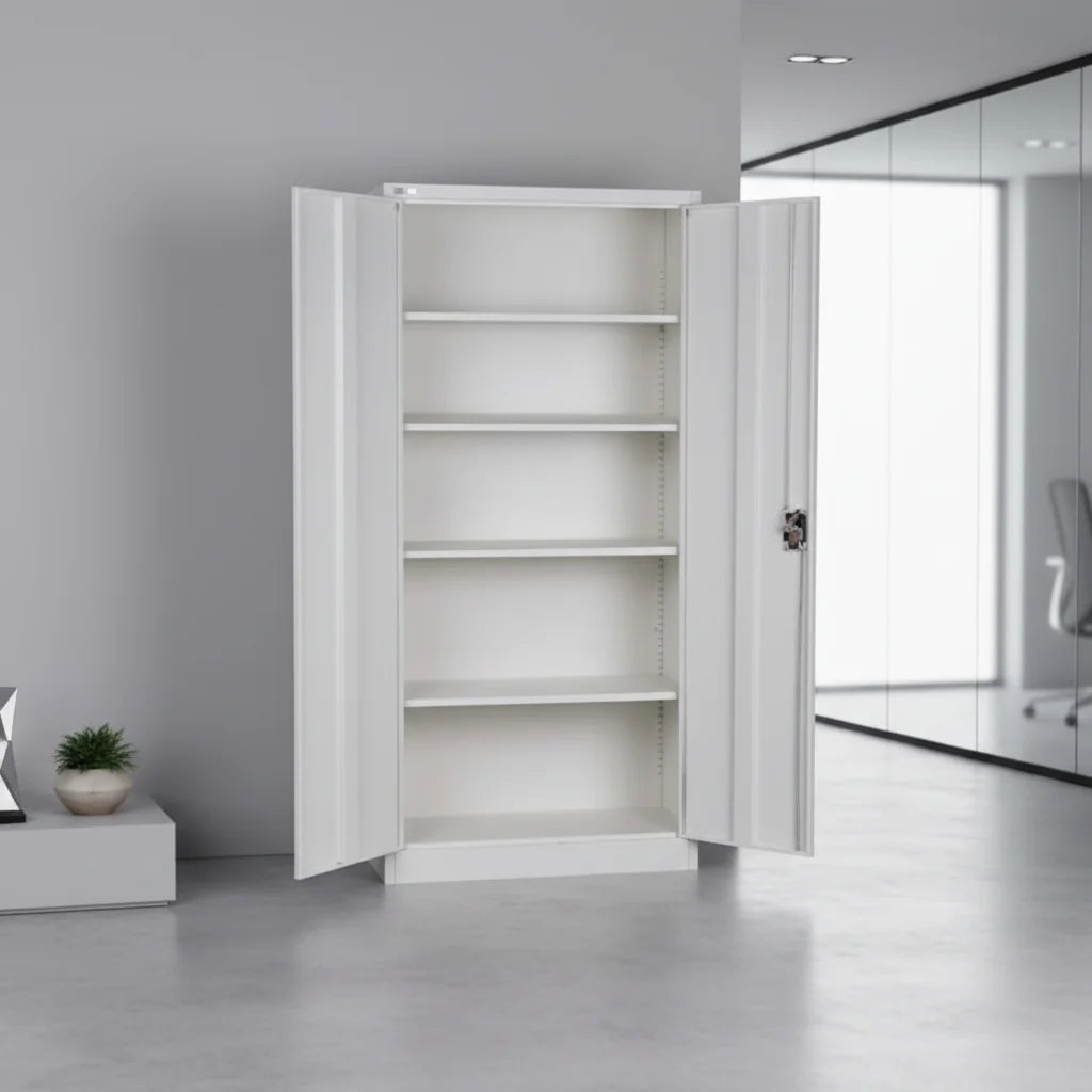 Factory Price Metal 2 Door Full Height Storage Cabinet with 4 Shelves office furniture