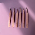 OEM Private Label  Pink Eyelashes Tweezers Russian Stainless Steel Volume Eyelash Extension Tweezers for Lash Extension