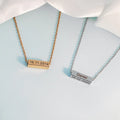 Horizonnal Design Stainless Steel Rectangle Bar Necklace Stick Blank Bar Pendant Choker Necklace