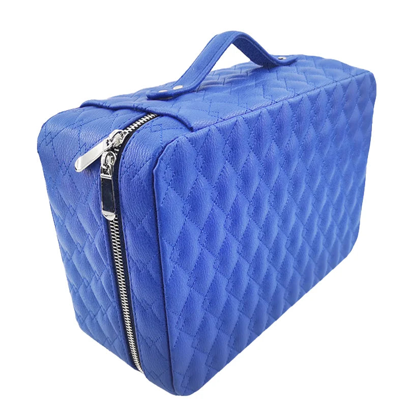 Wholesale Logo Luxury Leather Jewelry Suitcase Storage Box Travel Ring Necklace Bracelet Watch Organizer Case