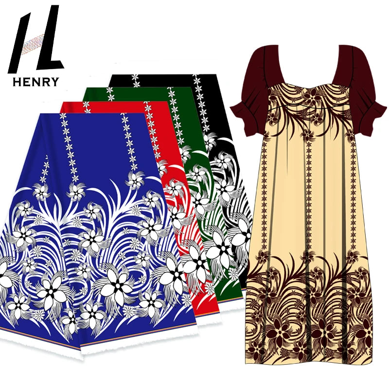 Tribe&Floral Pattern Best-selling for Woman Dress 100% Polyester Fabric Manufacturer Customized Flower