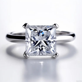 SGARIT Custom Fine Jewelry 14k White Gold 3ct 8.1mm VVS1 D Princess Cut Moissanite Diamond Engagement Ring Jewelry Women