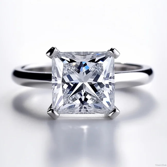 SGARIT Custom Fine Jewelry 14k White Gold 3ct 8.1mm VVS1 D Princess Cut Moissanite Diamond Engagement Ring Jewelry Women