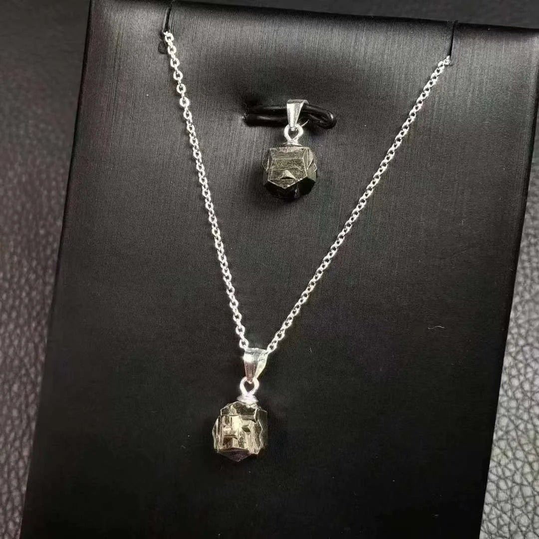 Crystals Healing Stones Gemstone  Sterling Silver Designer Charm Pendant Natural Delafossite Necklace