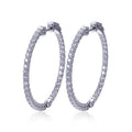Wholesale New Trendy High Quality Lady 14K White Gold Moissanite Diamond Hoop Earrings