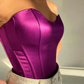 2022 Summer Strapless Patchwork Tank Top Women Solid Color Chest Vest Ladies Crop Top