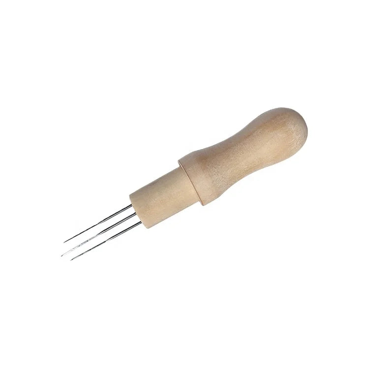 Easyhandmade 3-in-1 Wool Felt Needlework Craft Felter Beginners Starter DIY Durable Free Form Felting Needles Wooden Tools Set