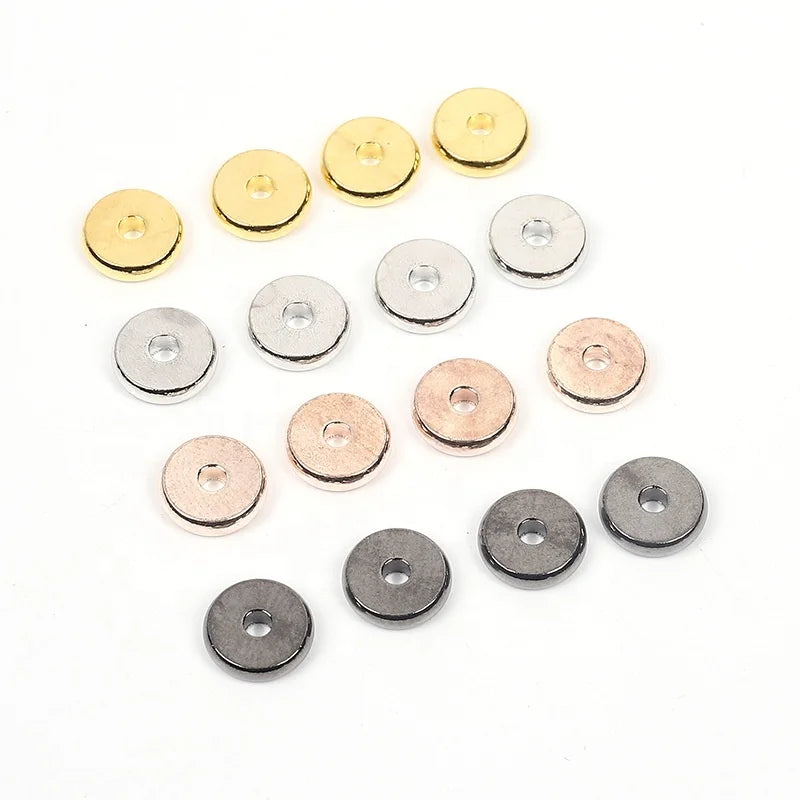 DIY Jewelry Accessories Black Silver Gold Color Bracelet Necklace Spacer Beads Brass Gasket Spacer Beads