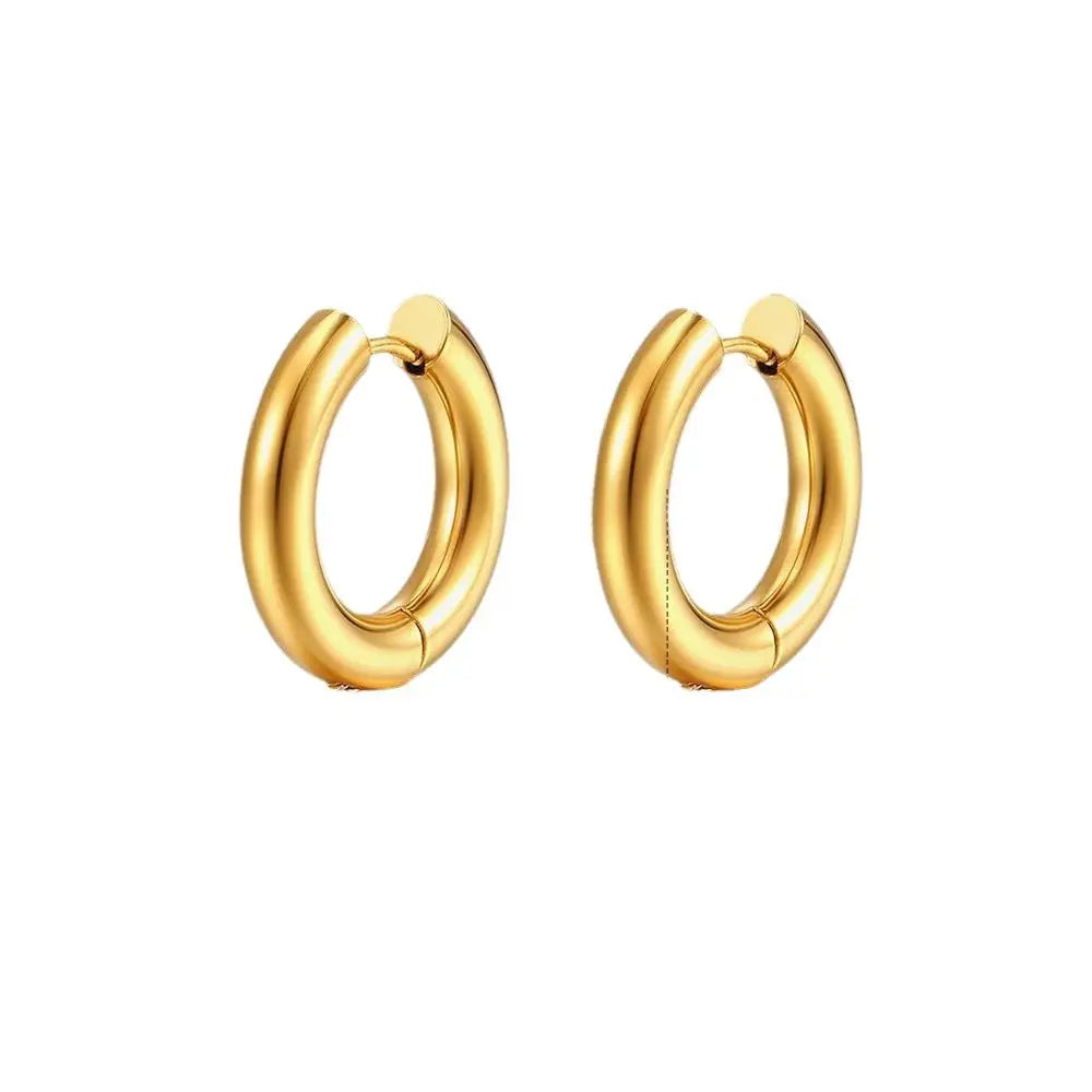 Stainless Steel Jewelry Minimalist Style Circle Earrings for Men and Women Multiple Sizes Available