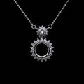 Sterling Silver 8mm/9mm/10mm/11mm Semi Mount Necklace Empty Frame Blank Claws Setting S925 Base Without Main Stone for DIY Inlay