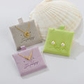 Custom Logo 6*6cm Purple Apple Green Beige Nude Jewelry Packaging Necklace Earring Display Card Jewelry Box Pouch Insert Pad