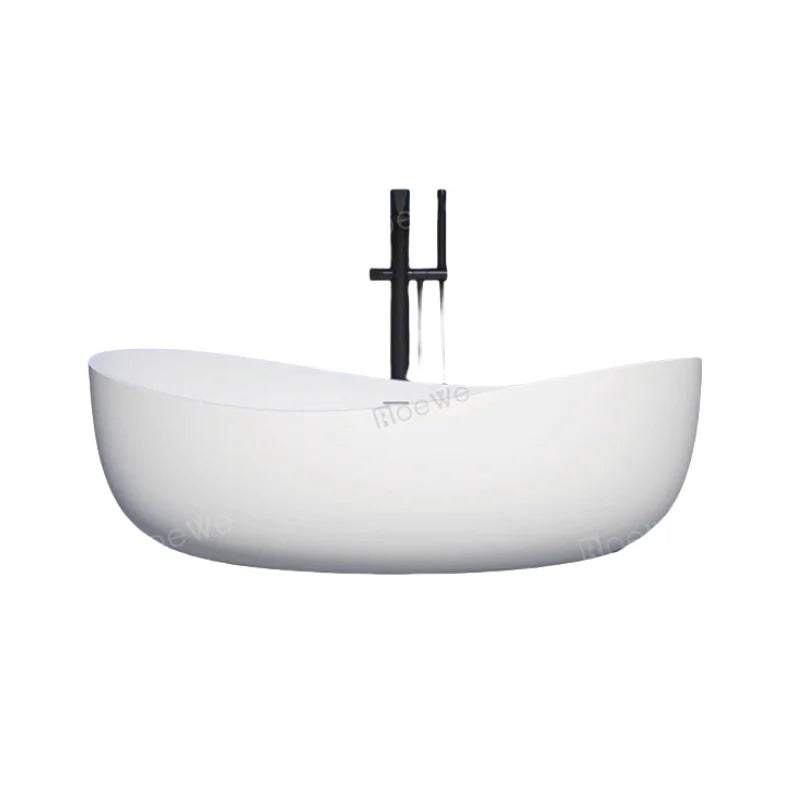 Modern White Acrylic Solid Surface Bathtub Large Adult Soaking Bath Tub Manufactured Stone Resin Designer Manufacturer Wholesale