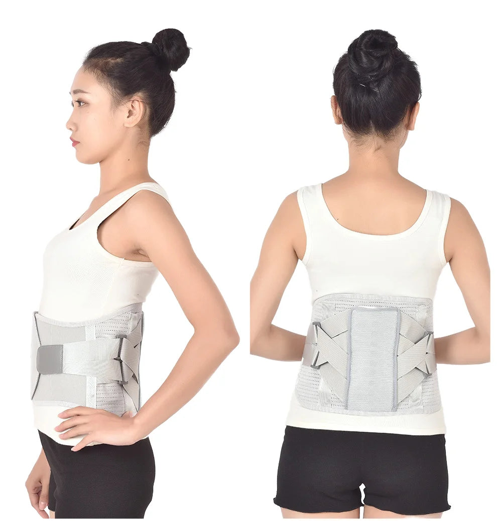 HKJD Adjustable Orthopedic Corset Back Support Belt with Elastic Band Breathable Lumbar Brace for Pain Relief Compression Unisex