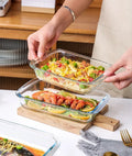 1.0/1.6/2.2/3.0L Lead Free Food Grade Glass Baking Plate Tray Ins Charger Plate Kitchen Fridge Oven Cookware Glass Set