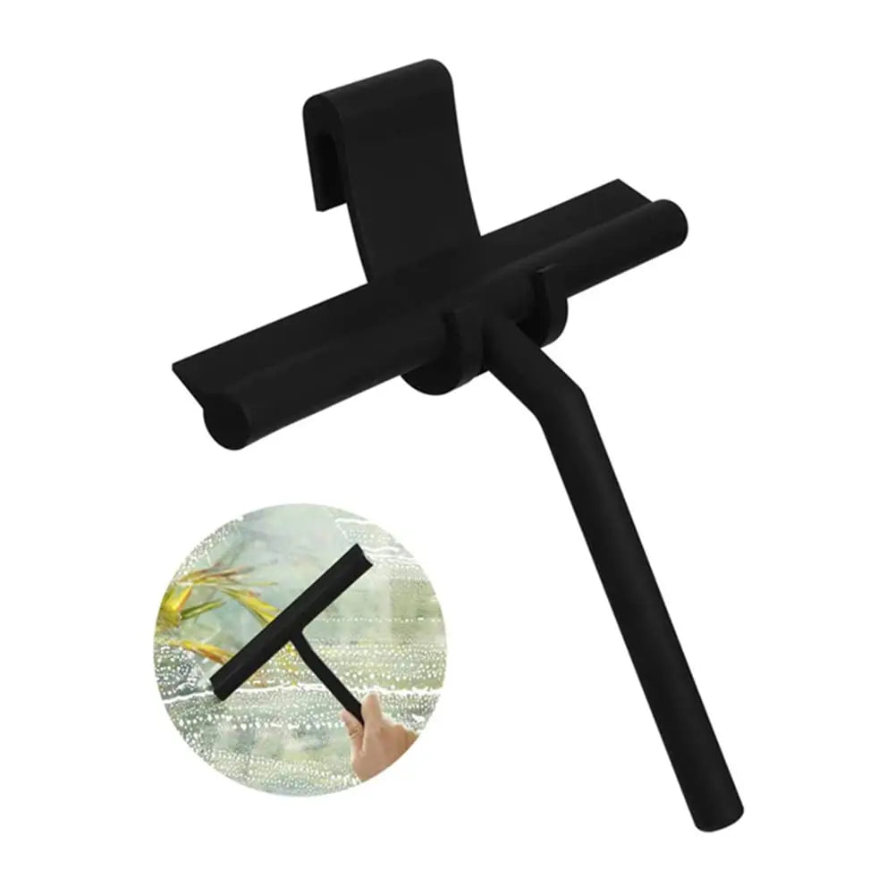 New Eco-Friendly Silicone Squeegee Hook Cleaning Tool for Window Bathroom Floor Shower Door-Rubber Handle Glass Wiper