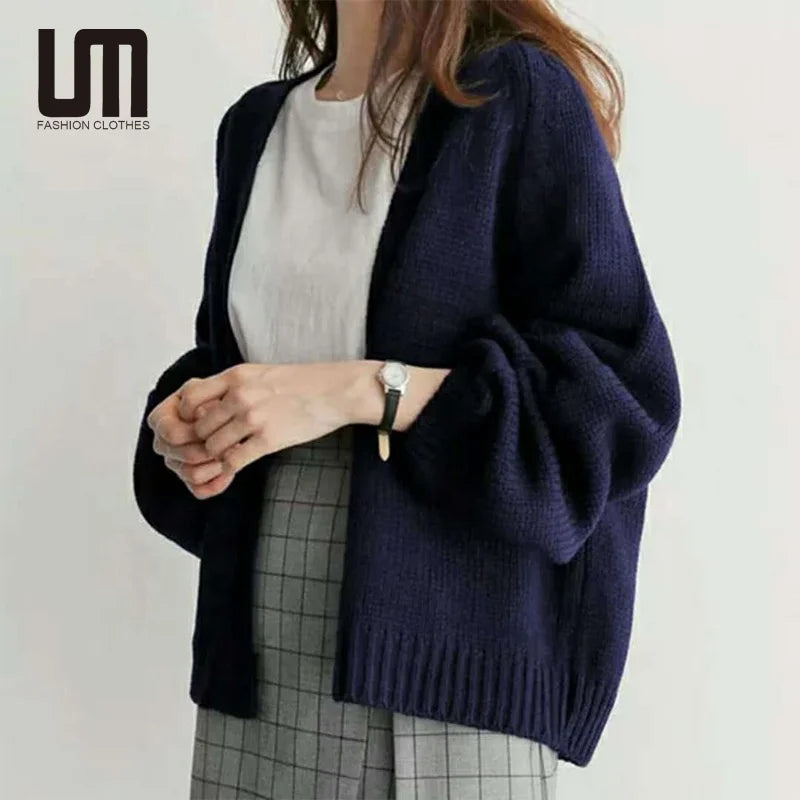 Liu Ming Autumn New Product 2024 Korean Chic Fashion Women s Oversize Long Sleeve Loose Knit Jacket Cardigan Sweater