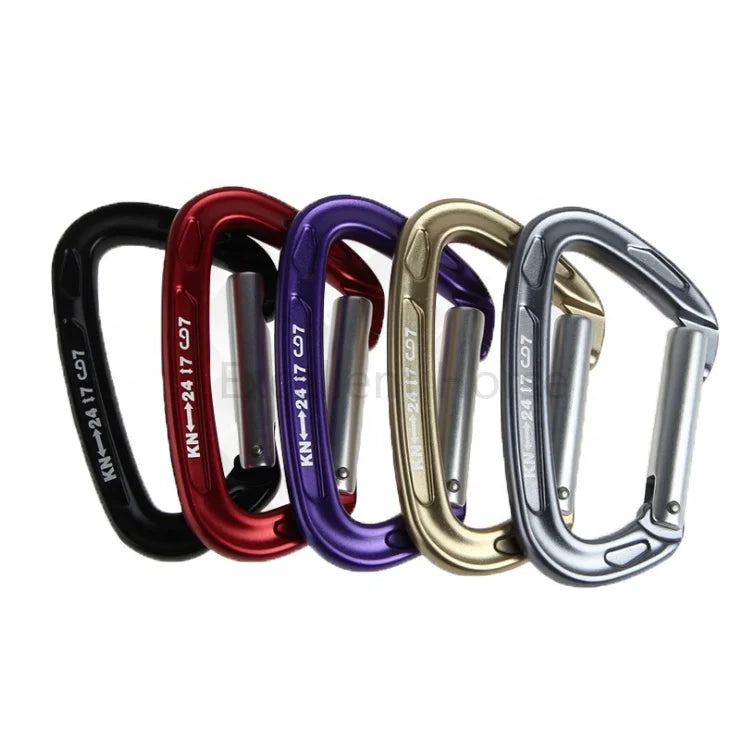 24KN Quickdraw Carabiner CE with Straight Gate Aviation Aluminum 7075 Oxidation Finish