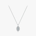 925 Sterling Silver Trendy Gold Color Link Chain Marquise Cut Sparkling Zirconia Pendant Necklace for Women