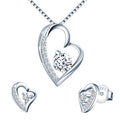 925 Sterling Silver Irregular Love Heart Pendant Earrings for Weddings Gifts Parties Engagements Anniversaries Featuring Zircon