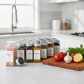 Clear Glass Square Spice Jars Set 120ml Salt & Pepper Shaker Leak Proof Food Grade Durable