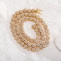 In Stock Men's Summer Tennis Necklace 7mm Silver Plated Flower Ice Crystal Spring Clasp Daily Use