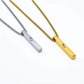 Popular Arabic Patience Necklace Islamic Custom Engraved Stainless Steel Bar Pendant Gold Plated Non-Tarnish Silver Jewelry